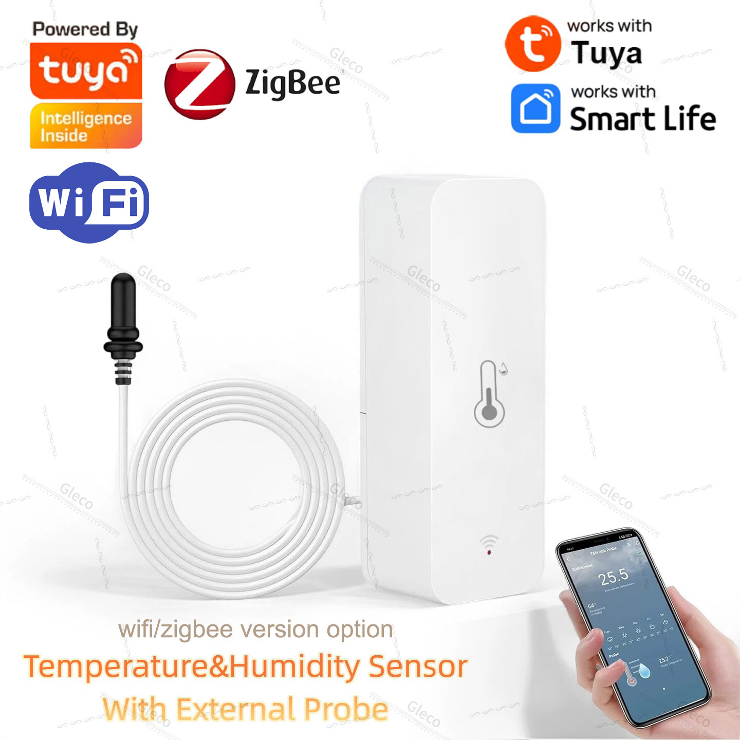 Aquarium Plants - Tuya Wifi Zigbee temperatuur- en vochtigheidssensor