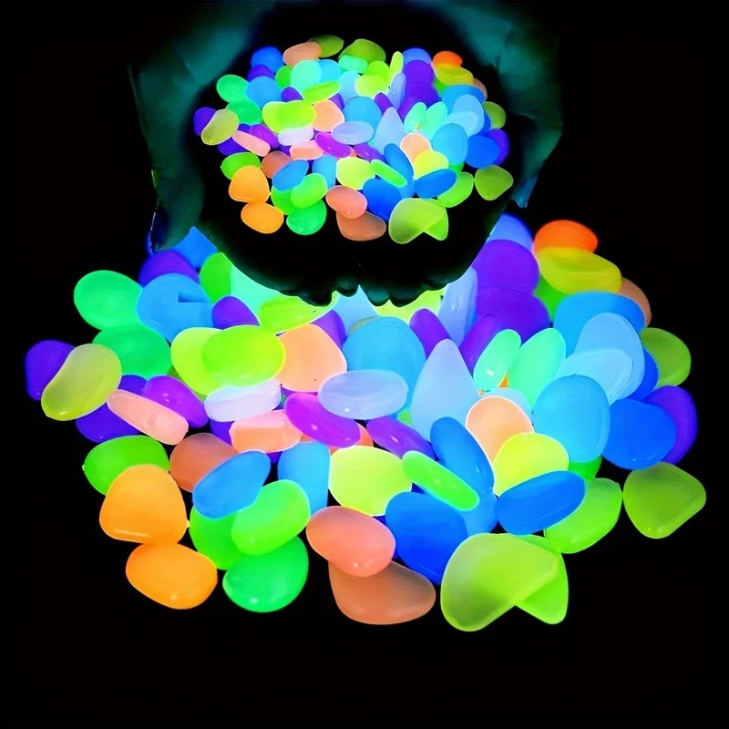 Aquarium Plants - 50-200 stuks Glow-in-the-dark kiezelstenen, lichtgevende mini-stenen,