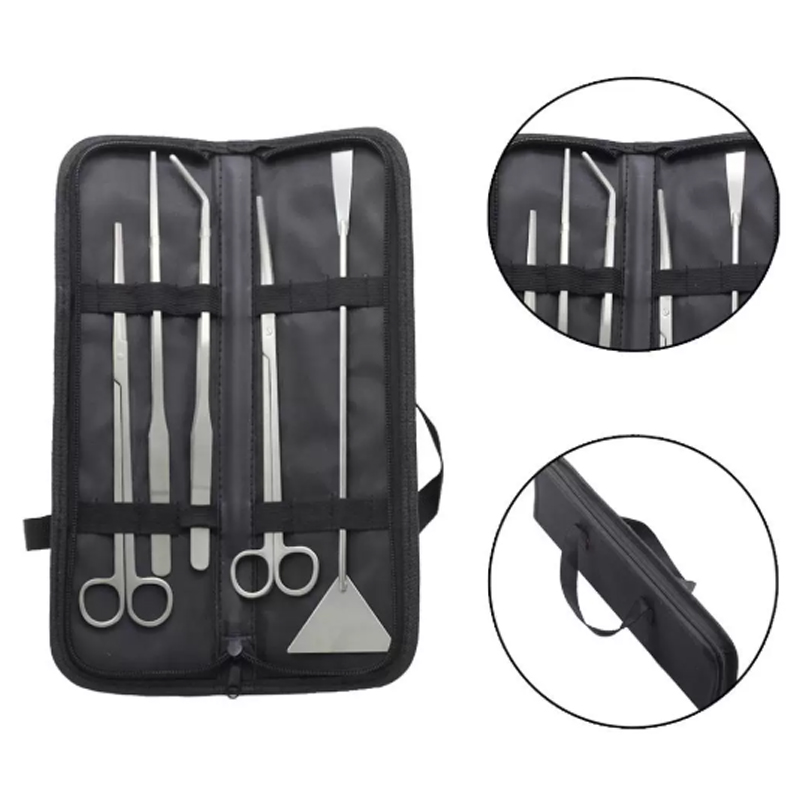Aquarium Plant Utensils - Aquariumreinigingsgereedschapset, golfschaar, pincet, waterplanten- en gras-trimmer,